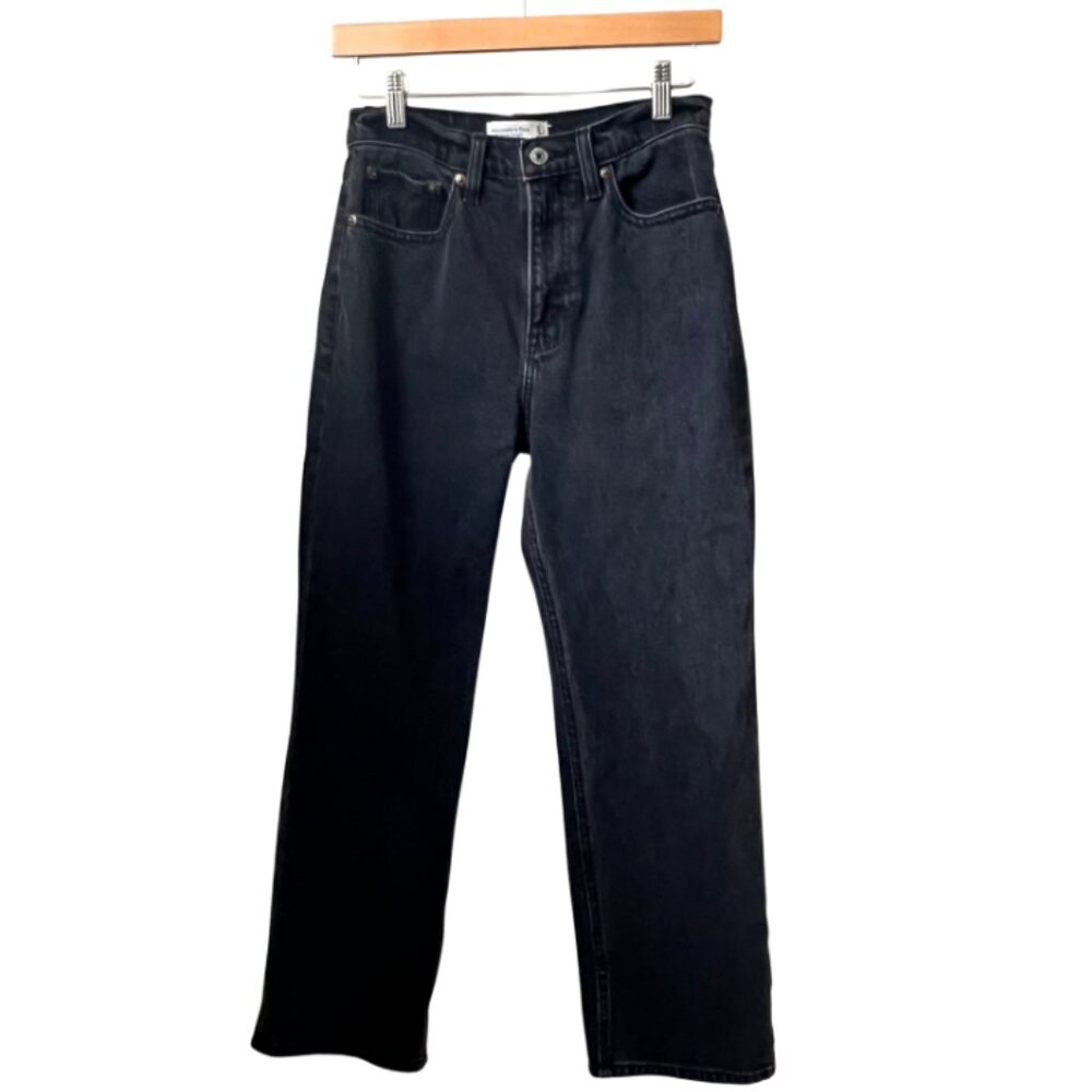 Abercrombie & Fitch Women's Black Vintage Straight High Rise Jeans